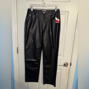Steve Madden Black Faux Leather Slim Straight Jeans